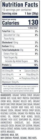 Zbar Protein - Chocolate Chip - Crispy Snack Bars - Made with Organic Oats - Non-GMO - 5g Protein - Gluten Free Protein Bars (15 Pack)