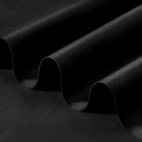 600D Nylon Waterproof Material, 59" Wide Waterproof Fabric by The Yard, Soft Lightweight Outdoor Fabric, Black Waterproof Upholstery Fabric for Outdoor Chair Cushion Furniture Cover Awning Etc 1 Yard