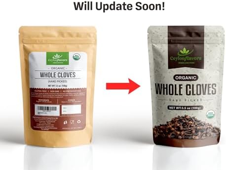 Ceylon Flavors Fresh and Pure Hand Picked USDA Certified Premuim Grade Organic Whole Cloves 3.5oz (100g)