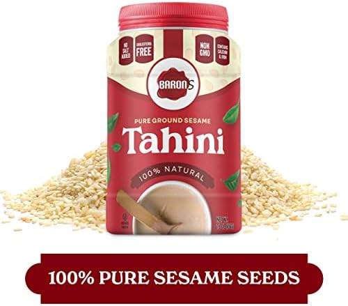 Baron's Kosher 100% Pure Ground Sesame Tahini 16-ounce Jars (1 Pound (Pack of 2))