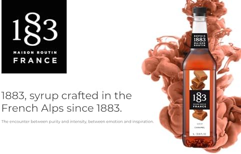 1883 Caramel Syrup for Drinks, Made in France, 1 Liter Plastic Bottle