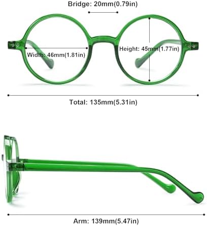Retro Round Blue Light Blocking Reading Glasses Circle Frame Readers for Women Men Computer Eyeglasses
