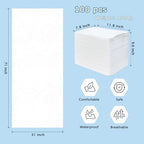 100Pcs Disposable Massage Table Sheets 31" x 71" Non-Woven Fabric Disposable Bed Sheets SPA Bed Cover Breathable Oil-Waterproof Sheets for Travel Spa Tatto Hotel Salon (White)