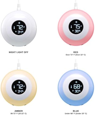 LittleHippo Kelvin Color Changing Night Light, Room Thermometer and Hygrometer (Humidity Monitor) for Nursery, Baby's Bedroom, Child's Room