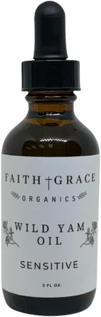 FAITH AND GRACE ORGANICS, WILD YAM OIL, balancing for men and women for sensitive skin, organic ingredients, made in USA, 4 FL Oz