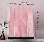 AMOYSTONE Extra Large Healing Crystal Obelisk Tower Rose Quartz Point Wand Crystal Decor Reiki Gifts for Bignners 1.7-2.2 LBS