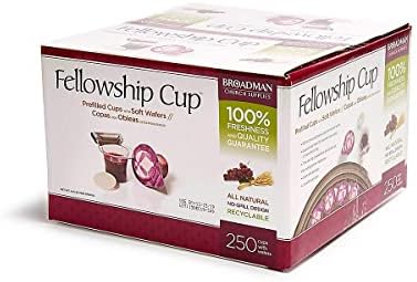 Broadman Church Supplies Pre-filled Communion Fellowship Cup, Juice and Wafer Set, 250 Count