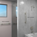 HEALTHCRAFT Wave Decorative Grab Bars, ADA Compliant Bathroom Safety Bars for Seniors, Wall-Mounted, Supports Up to 500 lbs (Brushed Stainless Steel, 24 Inch)