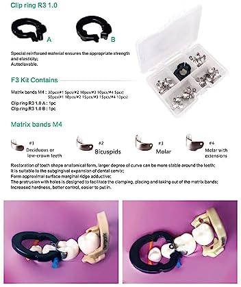 Dental Sectional Matrix System kit, Dental Sectional Matrix Ring Resin Clip Clamping Ring, Autoclavable Dental Matrices Bands.…