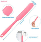Mudder 3 Pcs Non-stick Wax Spatulas Silicone Waxing Applicator Hair Removal Sticks Applicator Spatula Reusable Hard Wax Scraper for Home Salon Body Use(Pink, Blue, Green)