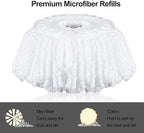 PULNDA 4 Pack Spin Mop Replacement Head for 360 Spin Mop Bucket with Wringer Set Systems, Replacement Microfiber Spin Mop Refills, Round Shape Standard Size