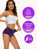 Incontinence Underwear for Women High Absorbency Period Panties Ladies Leakproof Protective Menstrual Postpartum Bladder Control Washable Cotton Briefs Multipack