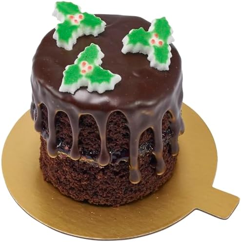 Lucks Dec-Ons Decorations Molded Sugar/Cup-Cake Topper, Holly, 1 Inch, 252 Count