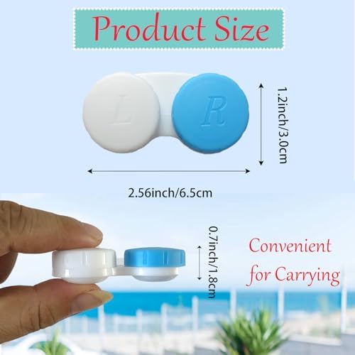 4 Pack Contact lens case Bulk Contact Lens Soak Storage Box Holder Container(Blue)