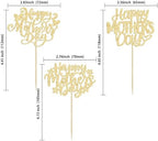 Ephlyn 24Pcs Happy Mothers Day Cupcake Toppers Mom Cupcake Picks Love Mum Cake Decoration Party Supplies for Mother's Day Party Decorations Supplies Gold