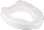 Homecraft Savanah Raised Toilet Seat, 4" High Elevated Toilet Seat Locks Onto Standard Toilets, Portable Assistance Commode Seat with Sturdy Brackets, Medical Aid for Elderly, Disabled, Limited Mobility