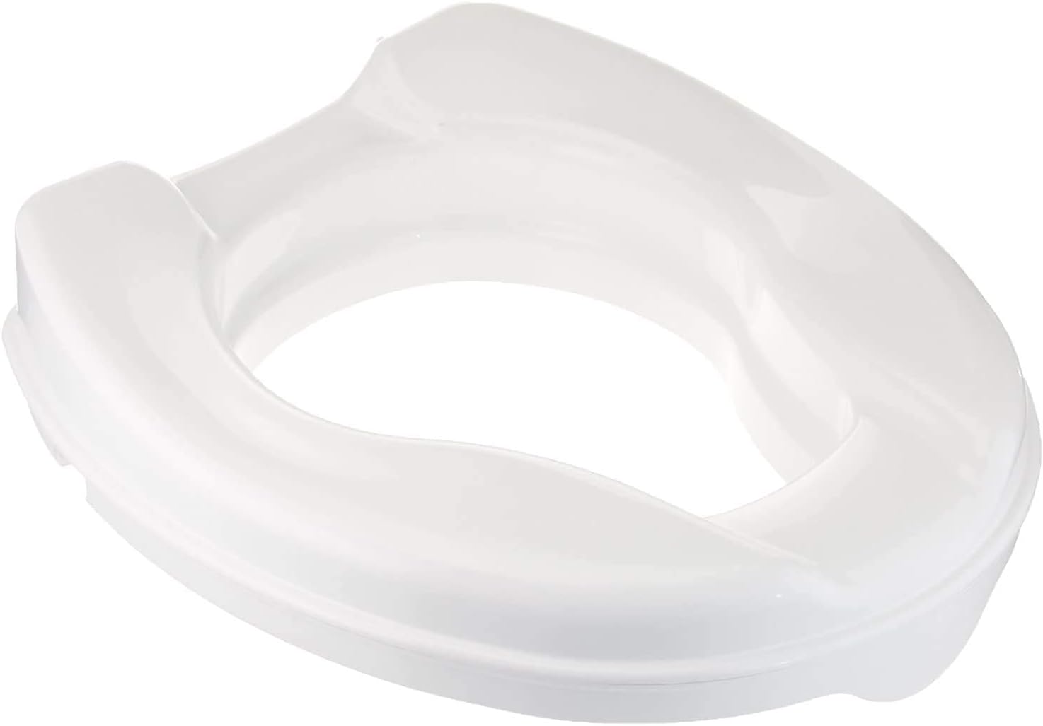 Homecraft Savanah Raised Toilet Seat, 4" High Elevated Toilet Seat Locks Onto Standard Toilets, Portable Assistance Commode Seat with Sturdy Brackets, Medical Aid for Elderly, Disabled, Limited Mobility