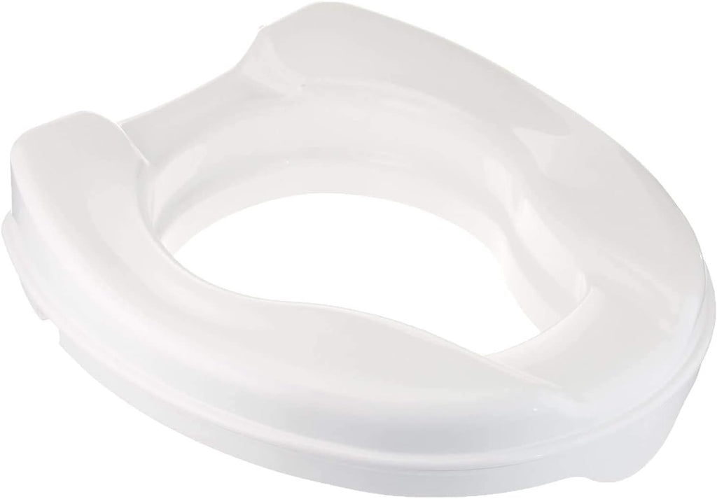 Homecraft Savanah Raised Toilet Seat, 2" High Elevated Toilet Seat Locks Onto Standard Toilets, Portable Assistance Commode Seat with Sturdy Brackets, Medical Aid for Elderly, Disabled, Limited Mobility