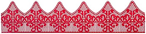 Art-Sweet Premade Cake Lace - Ready to Use Edible Cake Lace Decoration - Sugar Decorations for Cakes - Edible Ribbon - Incl.3 pieces (Red)