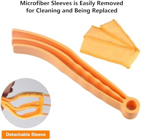 10-Pack Window Blind Cleaner Set: Includes 1× 7-Finger Detail Brush, 1× Shutter Cleaning Brush, and Replacement Heads. Efficient for Blinds, Vents, Keyboards, and More.
