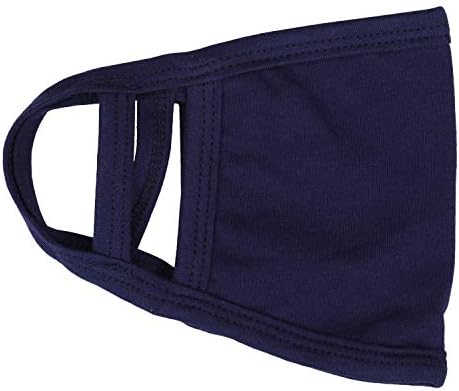 Trimming Shop Kids Face Mask Reusable Washable Face Covering for Children 2 Ply Face Mask, Cotton Face Mask Breathable Safety Mask Protection from Pollution, Navy Blue, 14cm x 10cm, 1pc
