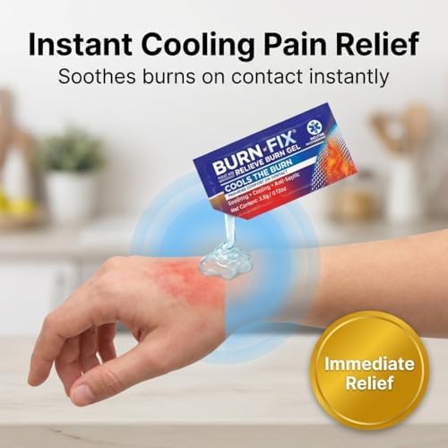 Burn Gel Packets for First Aid — 25 Pack Hydrogel Burn Relief Gel with Heat Sinking Technology® — Instant Cooling for Minor Burns, Sunburns & Scalds — Soothing Burn Cream Developed by RN (Pack of 25)