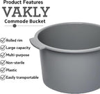Vakly Commode Bucket Replacement 8 qt / 2 Gallon (2 Pack) – Bedside Commode Pail for Standard & Bariatric Commodes with Handle