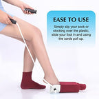 CAidRE Sock Aid - Wide 3.93" Sock Aid with Foam Handles, Sock Aide Device for Seniors, Sock Helper Easy On Easy Off for Regular Socks, White