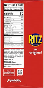RITZ Original Crackers, Snacks for Kids and Adults, Bulk Lunch Snacks, Family Size, 6 - 20.5 oz Boxes