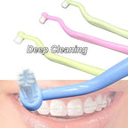 Orthodontic Toothbrush Small Tuft Toothbrush Tiny Compact Interspace Brush for Dental Implants, Braces and Teeth Detail Cleaning, 4 Pieces (4 Colors D)