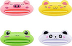 4PCS Toothpaste Tube Squeezer Cartoon Reusable Toothpaste Tube Portable Cute Rolling Holder Squeezer for Bathroom Home Saving Toothpaste Facial Cleanser Creams Bathroom Accessories-Frog/Panda/Pig/Cat