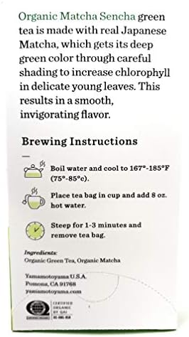 Yamamotoyama Organic Matcha Sencha Premium Green Tea (2 Pack, Total of 16oz)