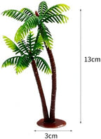 5Pcs Imitation Palm Tree, Tropical Mini Palm Mini Tree Figurines Rainforest Diorama Supplies Fake Palm Fairy Garden Outdoor, Coconut Indoor Banquet Hawaii
