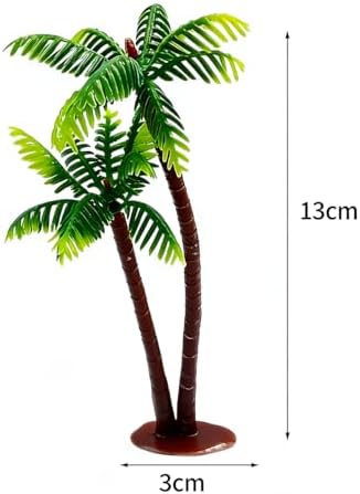 5Pcs Imitation Palm Tree, Tropical Mini Palm Mini Tree Figurines Rainforest Diorama Supplies Fake Palm Fairy Garden Outdoor, Coconut Indoor Banquet Hawaii