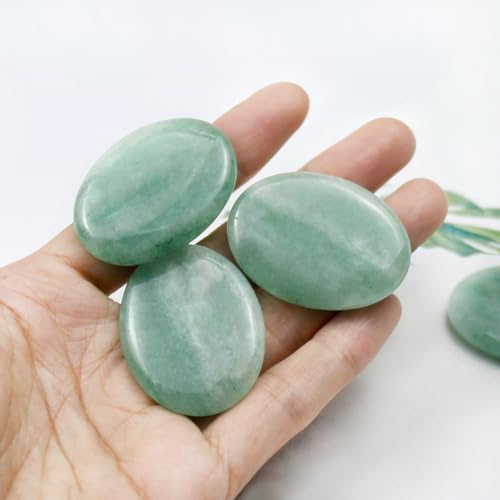 8Pcs Small Green Jade Cold Stone Hot Massage Stones Rock Spa Massagers Stones for Women&Men 1.18 * 1.56in