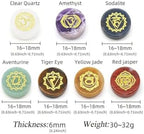 7 Chakra Crystal Stones Natural Reiki Healing Crystals Gemstones with Engraved Chakra Symbol Polished Stone for Meditation Crystal Therapy Gift for Reiki Practitioners