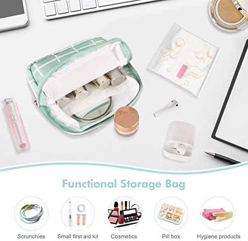 airogym 2 Pack Period Bag for Womens, Sanitary Napkin Storage Bag, Functional Waterproof Sanitary Pads Bags for Panty Liners, Tampons, Menstrual Cups Pouches, Sanitary Pads Organizer with Zipper