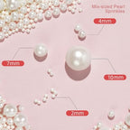 Mkostlich Pearl Sprinkles Mix-sized, 1.1Lb/500g White Edible Pearls for Cake Decorating, Sugar Pearls, Cupcake Sprinkles