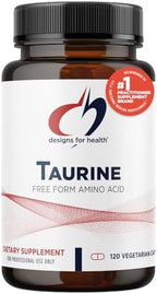 Designs for Health Taurine Capsules - 1000mg (1g) Taurine Amino Acid Pills - Cardiovascular Support - Non-GMO + Vegan Supplement (120 Capsules)