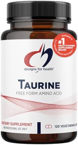 Designs for Health Taurine Capsules - 1000mg (1g) Taurine Amino Acid Pills - Cardiovascular Support - Non-GMO + Vegan Supplement (120 Capsules)