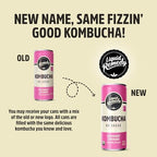 Liquid Remedy Kombucha Sugar Free Organic Drink, Low Calorie, Probiotic Like Tea for Gut Health - Raspberry Lemonade - 8.5 Fl Oz Can, 12-Pack