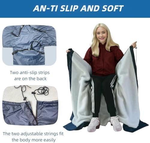 Wheelchair Waterproof Blanket XXL, Fleece Lined Warmer Cover Scooter Cosy for Wheelchair Keep Warm for Leg Fits Seat no Wider Than 22 inches（Vacuum Packaging）