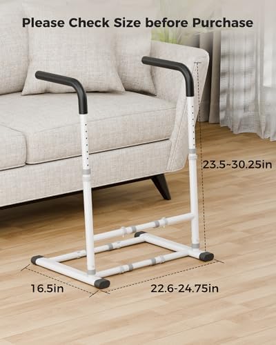 Couch Stand Assist Aid for Elderly, Sofa Chair Lift Assist Devices for Seniors Sit to Stand, Standing Aids & Supports, Pregnancy, Disabled, Floor Gap Height ≥ 1.4" Leg Gap ＞24", White
