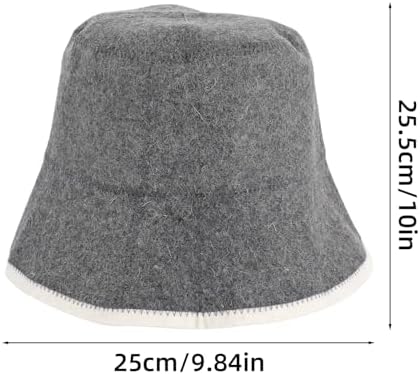 2pcs Wool Sauna Hat for Men & Women, Breathable Infrared Sauna Essentials Accessories Heat Protection Russian Banya Cap Hair Protector Cover for Spas Steam Rooms Bathhouses (Gray, White)