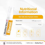 BetterYou Boost Vitamin B12 Oral Spray - Natural Liquid Supplement - Vitamin Spray for Daily B12 Intake - Green Tea and Chromium - 0.85 oz