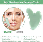 URAQT Gua Sha Massage Tool, 2 Pcs Natural Jade Gua Sha Board, Quartz Jade Stone Gua Sha Facial Tool, Face Scraping Massager, Anti Aging Massage Beauty Tool for Face, Eye, Neck