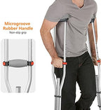 1 Pair Universal Crutches for Adults and Teenager, Adjustable Height for 4'7" to 6'7", 300 LBS Capacity Aluminum Lightweight Crutches with Underarm Pads