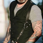 Mens Harness Belt Body Shoulder Strap Sexy Halter Club Wear Cosplay Costume Men Chest Harness Black Punk Shoulder Top Belt Strap Punk Rivet Body Harness Bondage Strap Belt for Men