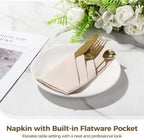 50 PCS Napkin with Built-in Flatware Pocket, Prefolded Dinner Paper Napkin, Airlaid Disposable Napkin for Silverware, Folded Cutlery Napkins for Wedding Party, Banquet, Holiday