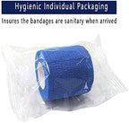 [6 Pack-2" x5Yards] MINGYUE Self Adhesive Bandage Wrap,Athletic Tape,Sports Tape,Wrist and Ankle Wrap Tape,Cohesive Bandage for Vet Wrap(Blue)